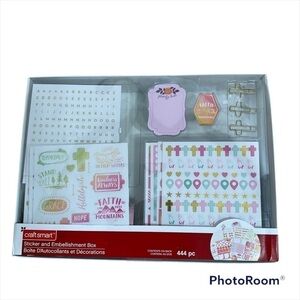 Craftsmart Sticker & Embellishment Box NEW 444 Pieces Scrapbooking